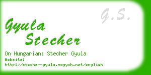 gyula stecher business card